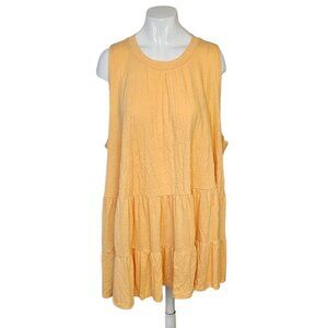 Free People Right On Time Tunic Tank Orange Size Large Flowy Cotton Sleeveless